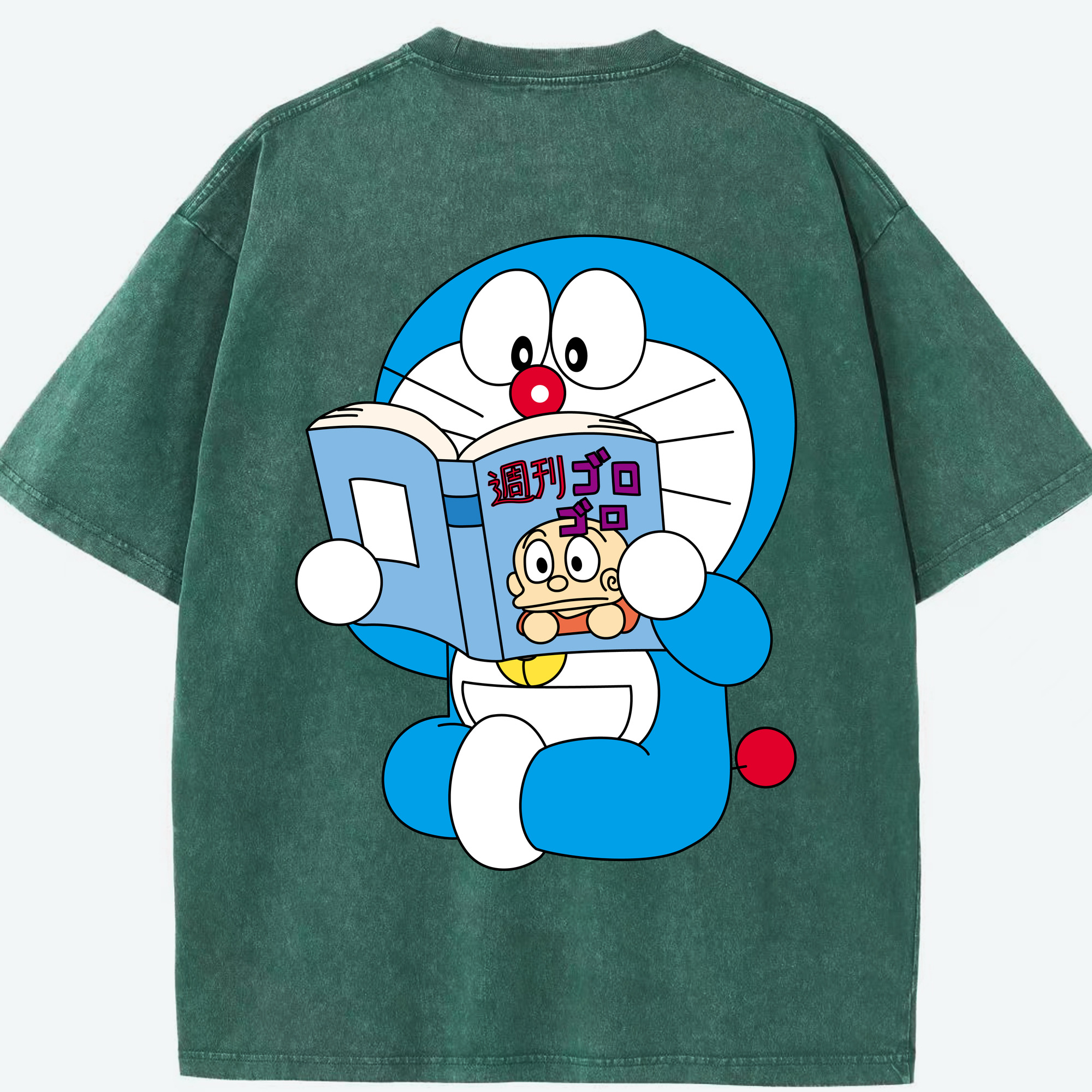 （画像用） ドラえもん Doraemon 綿100% ヴィンテージ風 半袖Tシャツ（背面プリント）